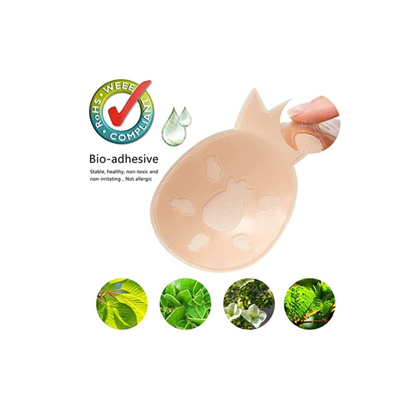 SOLARAE Nipple Covers For Women, Ultra Thin Reusable Silicone Nipple Covers, Alternative to a strapless Bra, Pasties for Women, Reusable, Sticky Breast Pasties Petals (2 Pairs) - Image 3