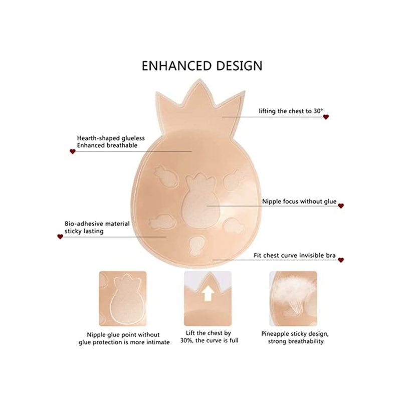 SOLARAE Nipple Covers For Women, Ultra Thin Reusable Silicone Nipple Covers, Alternative to a strapless Bra, Pasties for Women, Reusable, Sticky Breast Pasties Petals (2 Pairs) - Image 2