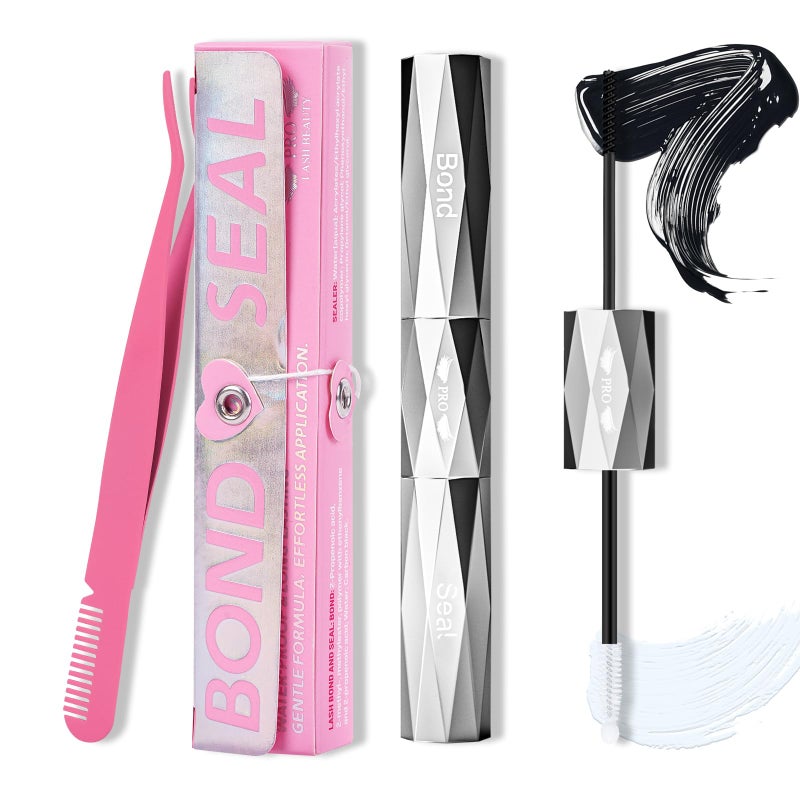 PRO LASHBEAUTY Lash Bond and Seal Waterproof Bond and Seal Cluster Lash Glue  Seal for Lash Clusters Aftercare Sealant Super Strong Hold Long TimeBlack Bond  Sealer