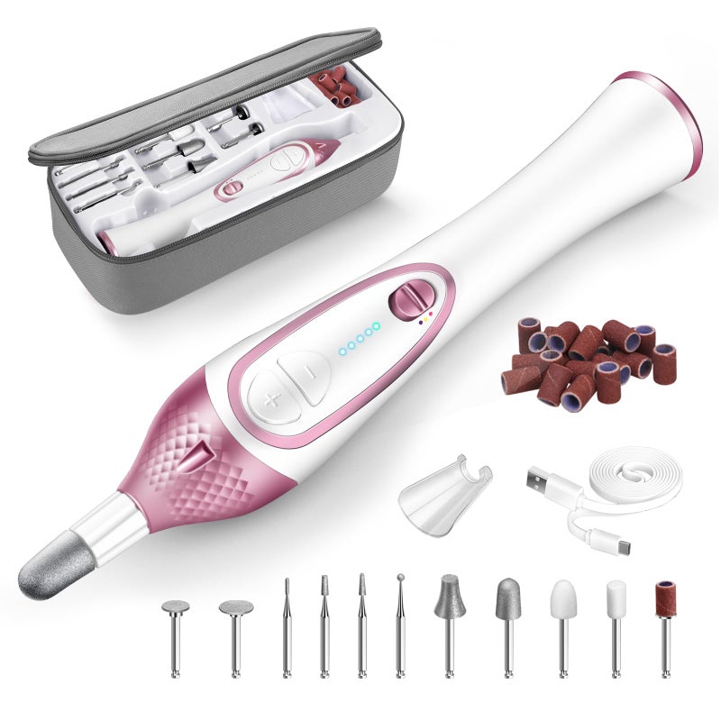 ISTON 36-Piece Professional Manicure Pedicure Kit-Cordless Electric Nail File Kit,20000RPM, 11Pcs Bits,4 Speed,Rechargeable Pedicure Tool for Feet,Hand Foot Care Nail Drill Tool for Nail Grind Trim Polish - Image 1