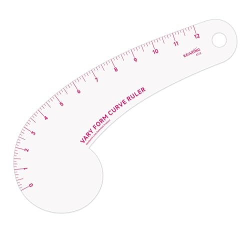 KEARING 12Inch Clear Vary Form Curve Ruler for Sewing, Sandwich Line Scale, French Curve Ruler for Pattern Making, Hip Curve Ruler for Measuring Fashion Design - Image 1