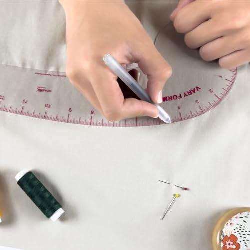 KEARING 12Inch Clear Vary Form Curve Ruler for Sewing, Sandwich Line Scale, French Curve Ruler for Pattern Making, Hip Curve Ruler for Measuring Fashion Design - Image 5
