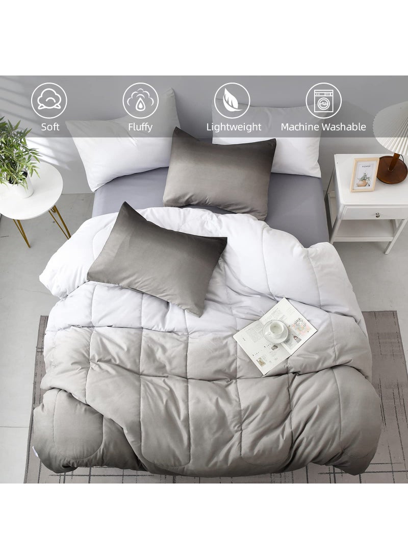 Anibedding 7 Pieces Grey Comforter Set King Size Gradient Black Gray White Bed in a Bag for King Bed - All Season Lightweight Microfiber Bedding Sets with Comforter for Women Men Teens (103"" x90"")  - Image 3