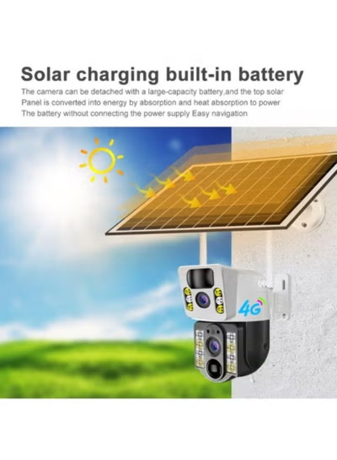 GEEK SPACE Solar WiFi Outdoor Security Camera PTZ 1080P HD Wireless CCTV Surveillance Camera with 360° Pan Tilt, PIR Motion Detection, AI Human Detection, Full Color Night Vision, Two-Way Audio, IP66 Waterproof, Remote Mobile App Monitoring, Solar Powered Rechargeable Battery, Real-Time Motion Alerts, Home, Farm, Office & Business Security Camera - Image 1