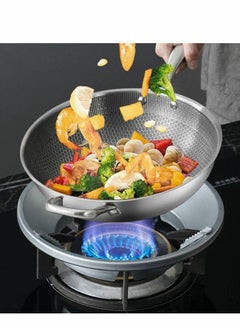 SYOSI Gather Fire Gas Stove Cover Energy Saving Round Bottom Wok Rack Windproof Wok Pan Support Stand Trivet for Gas Hobs Fire Stove Pot Cooktop Four Hole(2 PCS)  - Image 3