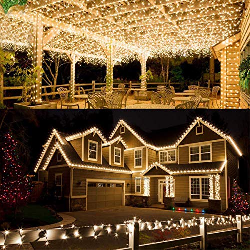 Epyz Solar String Light 100Led 32.8 Feet 8 Modes / 600Mah Solar Christmas Lights Waterproof For Gardens, Wedding, Party, Homes, Christmas Tree, Curtains, Outdoors (Pack Of 1, Warm Yellow Light) - Image 3