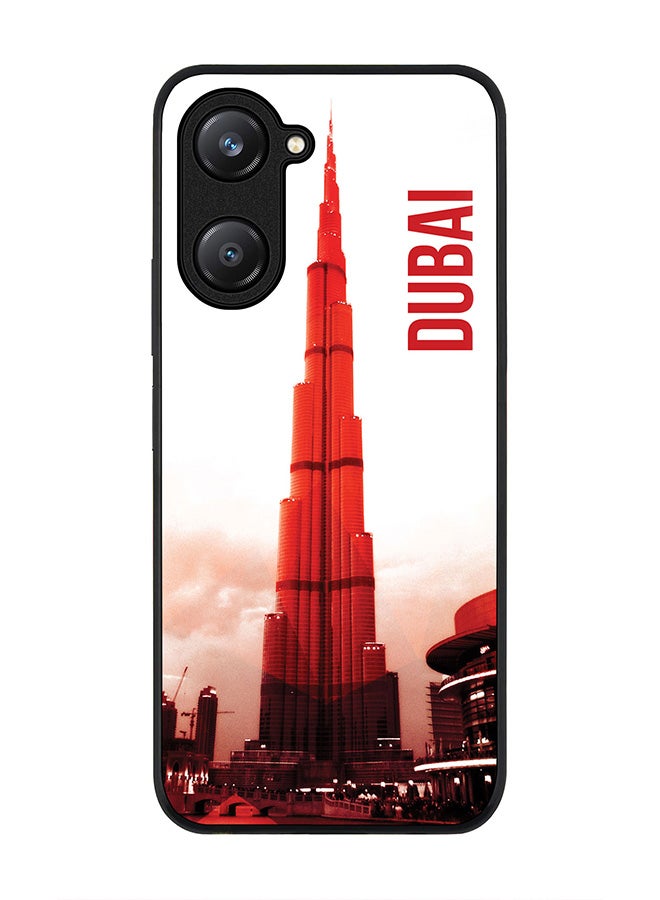 Stylizedd Rugged Black edge case for Vivo Y28s 5G / Vivo Y18 4G /Vivo Y03 4G, Slim fit Soft Case Flexible Anti Drop TPU Gel Thin Cover - Dubai - The Burj - Image 1