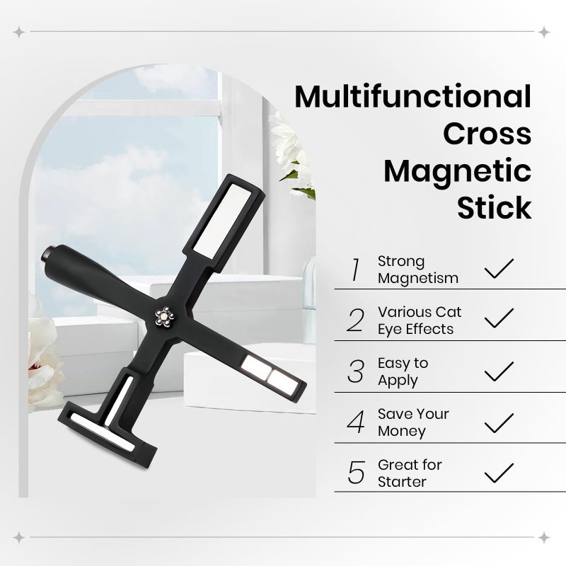 SUPWEE أداة مغناطيسية للأظافر SUPWEE 5 في 1 لجيل طلاء الأظافر عين القط، عصا مغناطيسية متعددة الوظائف للأظافر، مغناطيس قوي لتصميم فن الأظافر عين القط 9D شريط مجرة، مانكير منزلي DIY - Image 2