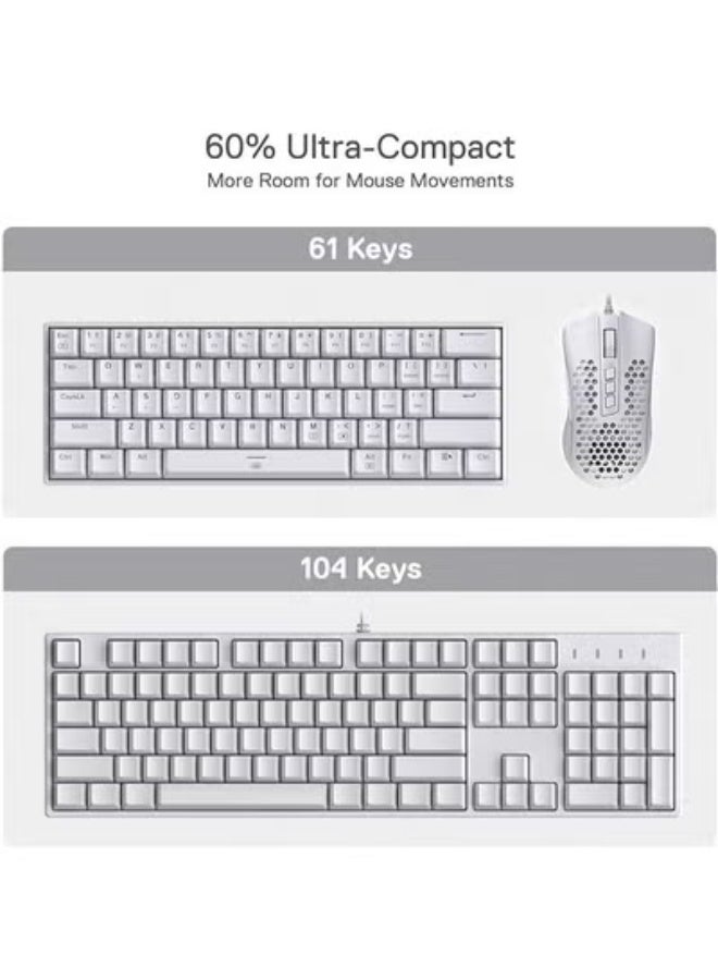 60% Mechanical Gaming Keyboard – Wired RGB Backlit – Compact 61 Keys with Tactile Blue Switch – Ideal for PC & Console Gaming - Image 2
