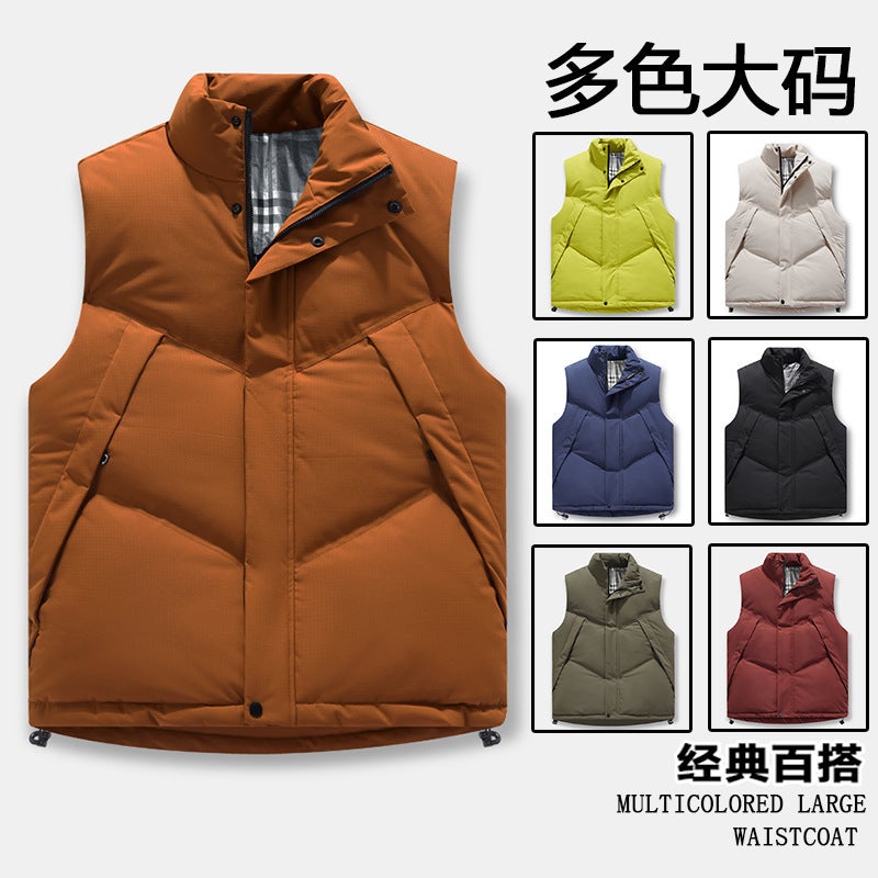 Men'S Loose Graphene Heating Down Cotton Warm Thickened Men'S And Women'S Couple Vest Trendy Plus Size Warm Vest - Image 3