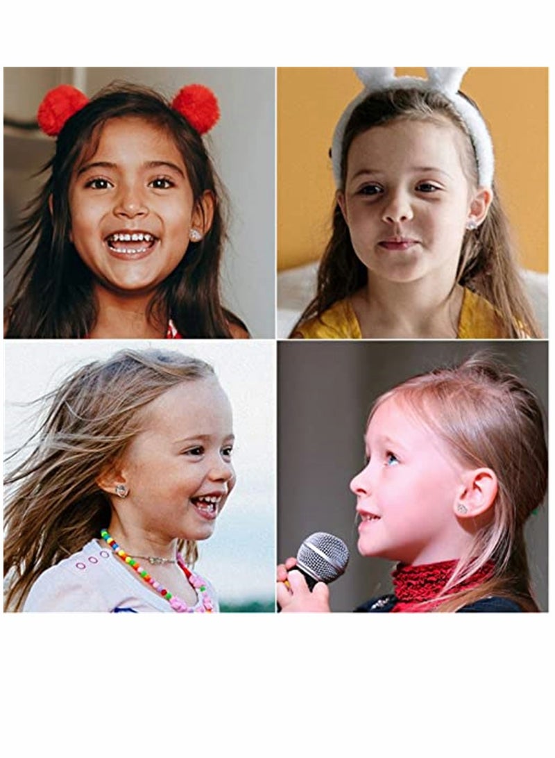 KASTWAVE Stud, Unicorn, Earrings for Little Girls, Glitter Crystal Unicorn Earrings, Unicorn Heart Rainbow Earrings Set, for Daughter Birthday Party Christmas Present, 3 Pairs - Image 4