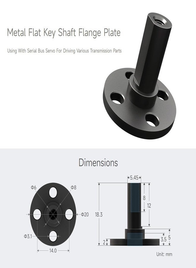 Waveshare Metal Flat Key Shaft Flange Plate, Suitable for Using with Serial Bus Servo, Compatible with Various Transmission Parts - Image 2