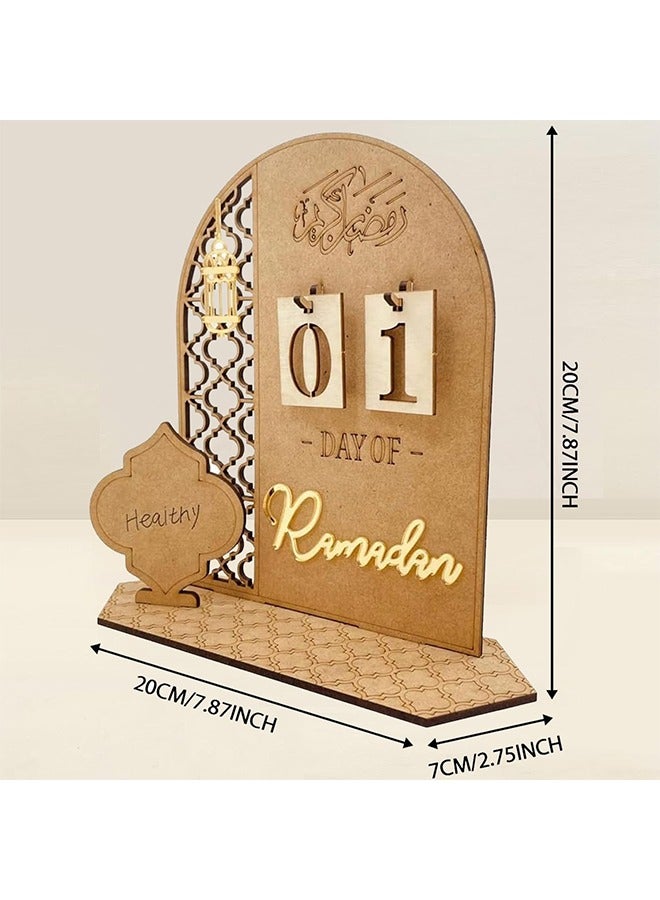 Ramadan Countdown Calendar for Eid,DIY Ramadan Decoration Made of Wood,Eid Mubarak Advent Calendar,Ramadan Decorations Calendar for Home - Image 2