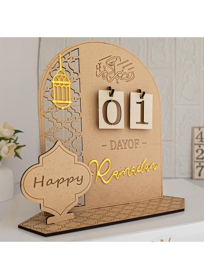 Ramadan Countdown Calendar for Eid,DIY Ramadan Decoration Made of Wood,Eid Mubarak Advent Calendar,Ramadan Decorations Calendar for Home - Image 1