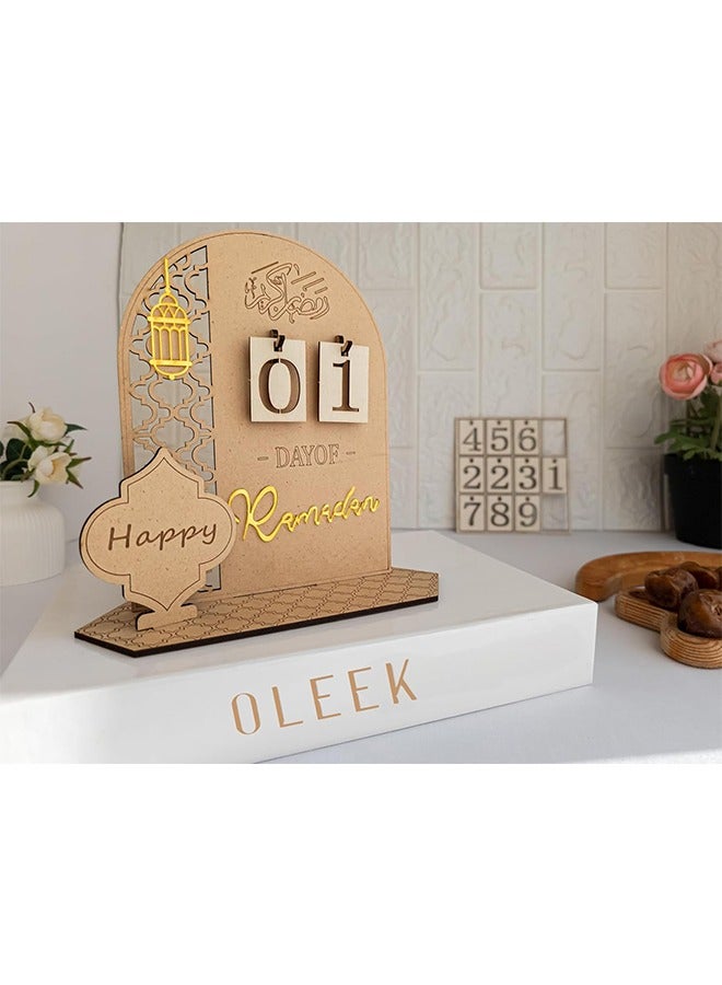 Ramadan Countdown Calendar for Eid,DIY Ramadan Decoration Made of Wood,Eid Mubarak Advent Calendar,Ramadan Decorations Calendar for Home - Image 3