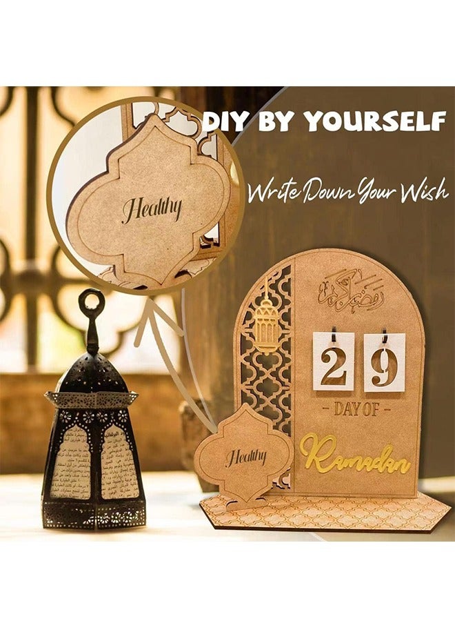 Ramadan Countdown Calendar for Eid,DIY Ramadan Decoration Made of Wood,Eid Mubarak Advent Calendar,Ramadan Decorations Calendar for Home - Image 4