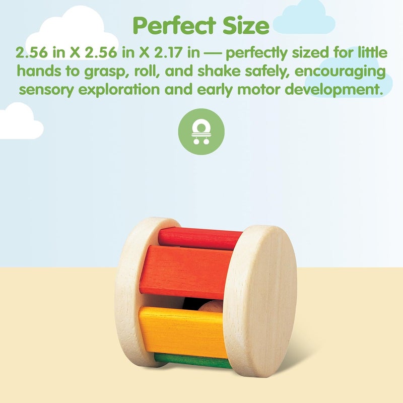 PlanToys Multi-Colored Rainbow Roller Rattle for Babies - Image 2