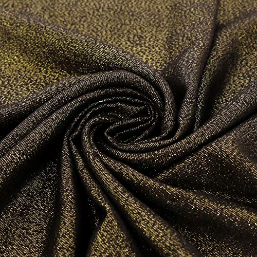 LMVERNA Glitter Shimmer Fringed Pashmina Long Reversible Shawls and Wraps for Evening Dresses(Black-Gold) - Image 4