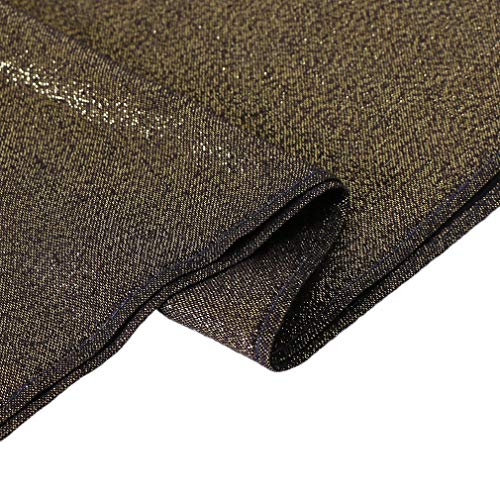 LMVERNA Glitter Shimmer Fringed Pashmina Long Reversible Shawls and Wraps for Evening Dresses(Black-Gold) - Image 5