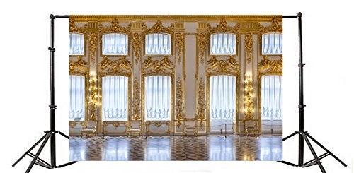 AOFOTO 10x7ft Luxurious Palace Backdrop for Photography Retro European Aristocratic Castle Noble Royal Interior Golden Hall Photography Background Girls Adult Travel Portrait Photo Booth Studio Props - Image 3