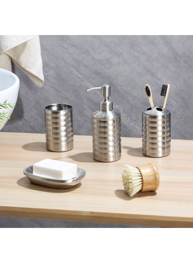 Delia Delia 4-Pc Stainless Steel Bath Set - 6.7x17.5 cm - Silver 