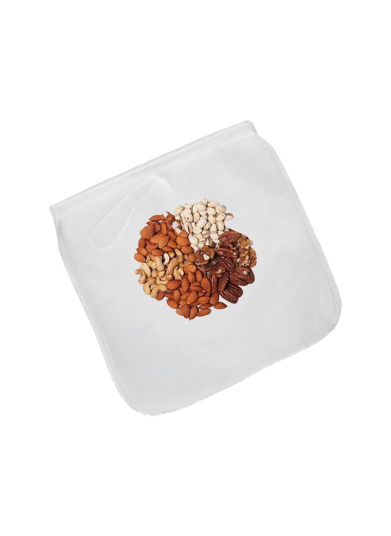 SYOSI - 2 Pack Reusable 80 Mesh Fine Bag Nut Milk Nylon Strainer for Straining FruitJuice Apple Grape Wine Press NutMilk Yogrut Doufu Almond Coffee with Drawstring 30x30cm - Image 1