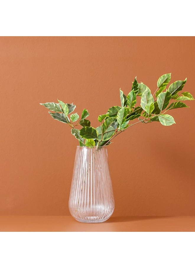 DANUBE HOME Danube Home Vetro Fluted Clear Glass Vase - 14X23Cm Multi Color Home Decor Collection For Fresh Flowers Elegant & Durable Glass Flower Vase Decorative Home Accessories  - Image 3