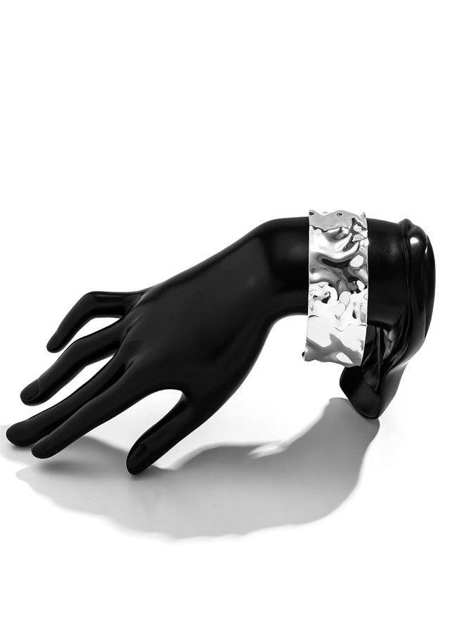 سوار YBMYCM ذهبي سميك للنساء، سوار ذهبي مفتوح للمعصم، سوار عريض قابل للتعديل، مجوهرات أزياء عصرية - Image 5