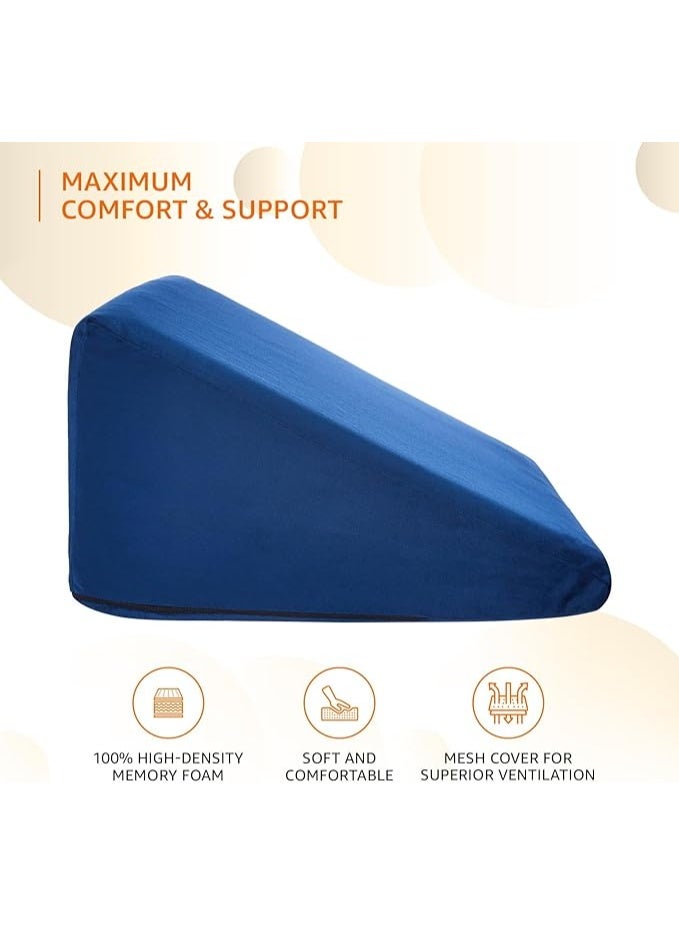Memory Foam Orthopedic Wedge Pillow for Neck, Back and Leg Support, Ergonomic Sleeping Cushion with Washable Soft Cover (18 × 17.5 × 11 Inch) - Image 5