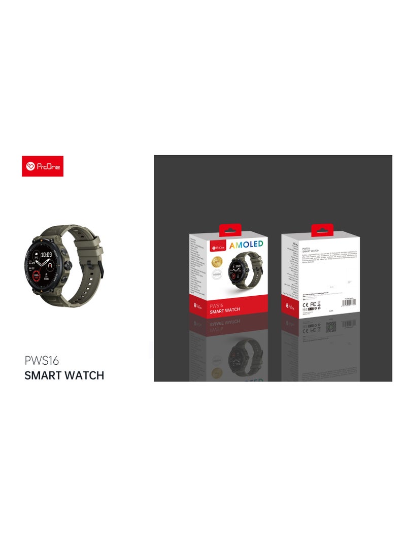ProOne - ProOne PWS16 Smart Watch with 1.4" Full HD AMOLED Screen Bluetooth Calling Smartwatches for men and women, Fitness Tracker with Heart Rate Monitor - Image 1