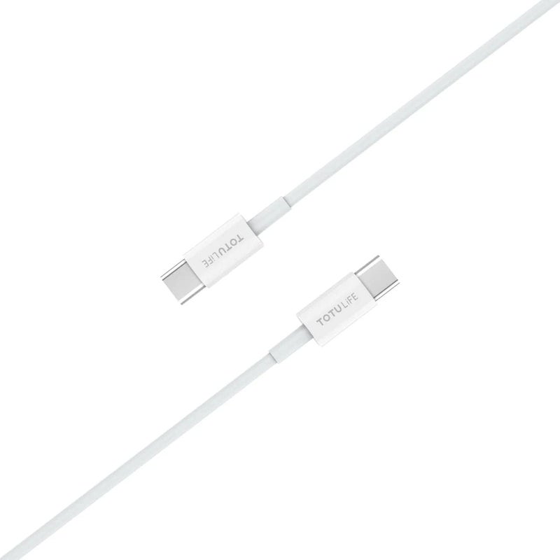 TotuLife PURE Series 40W PD Type-C to Type-C Cable - 1M, Power Delivery, White - Image 5
