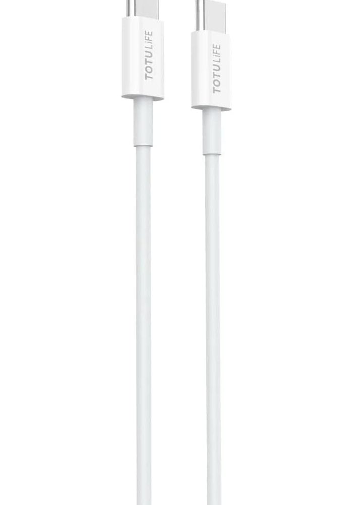 TotuLife PURE Series 40W PD Type-C to Type-C Cable - 1M, Power Delivery, White - Image 2