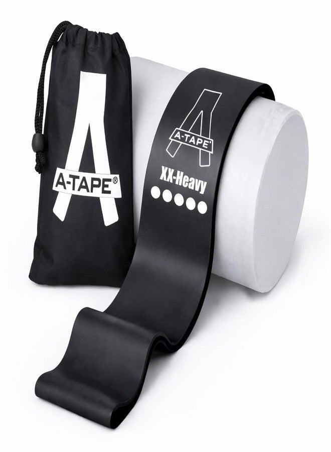 الشريط مجموعة أربطة مقاومة A-Tape للرجال والنساء | أربطة تمارين رياضية متينة مصنوعة من المطاط الطبيعي الممتاز لتمارين الساقين والأرداف والقرفصاء والتمدد واللياقة البدنية والعلاج الطبيعي (أسود) (عبوة واحدة) - Image 1