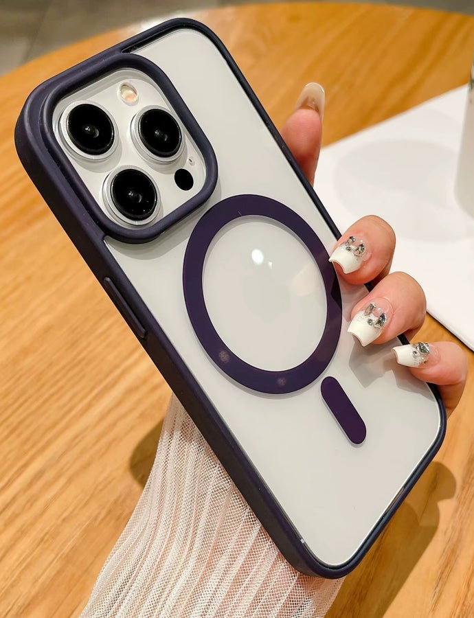 Magsafe Case for iPhone 13 Pro Max Magsafe Clear Cover Magnetic Wireless Charging Support, Shockproof Protection, Scratch-Resistant for iPhone 13 Pro Max - Purple - Image 1