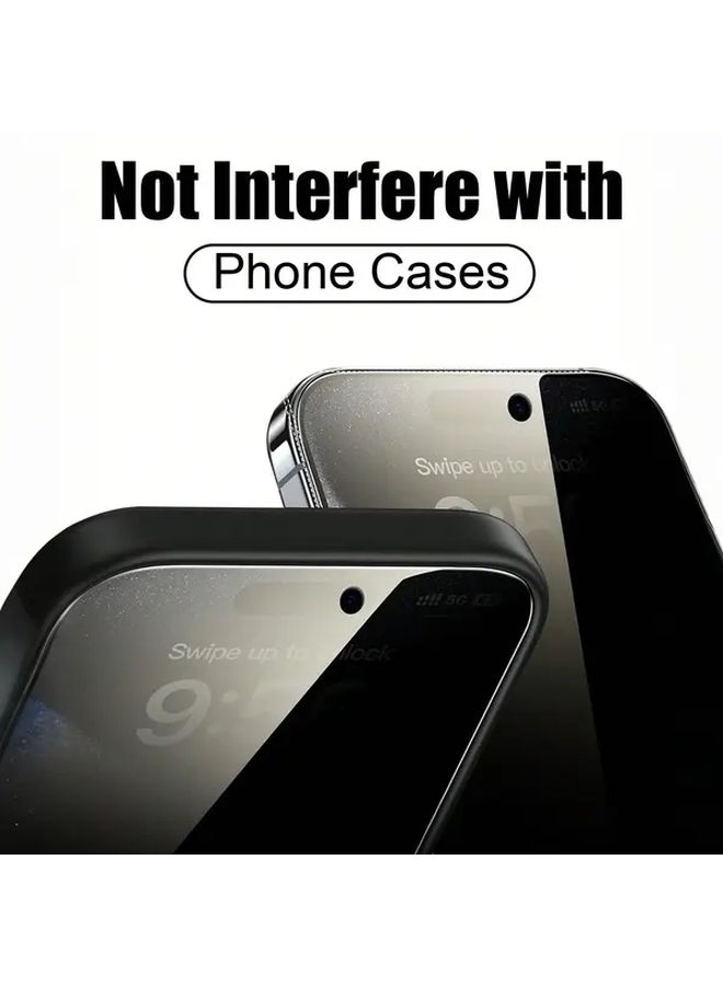 3Pcs Black Anti Spy Tempered Glass Screen Protector For IPhone 16 Anti Peep Scratch Shock - Image 5