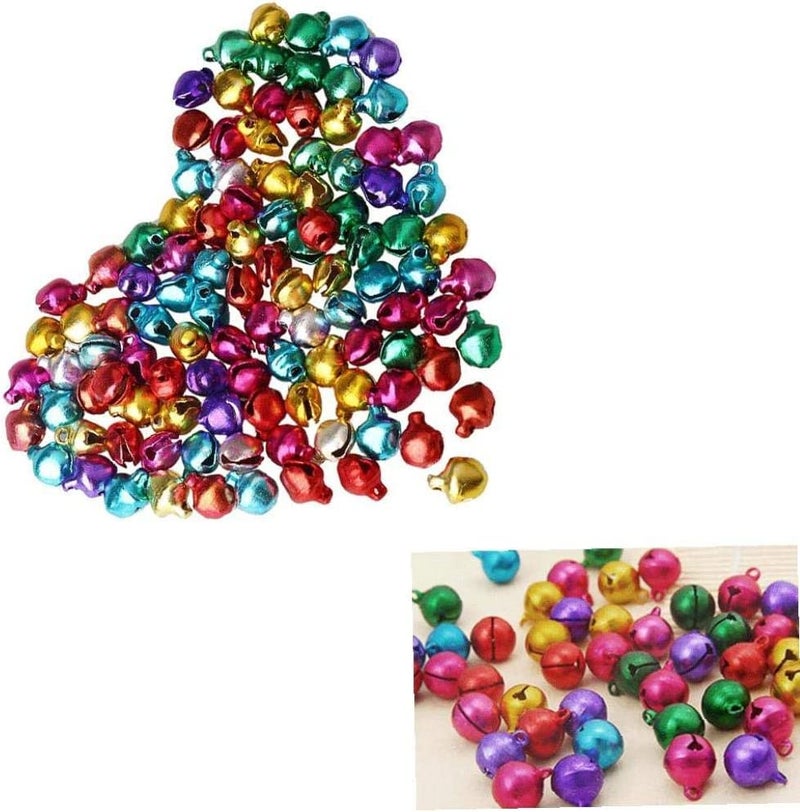 Dhruv Crafts Colorful Jingle Bells Mixed Ghungroo Christmas Bells Sleigh Bells Small Metal Bells for Christmas Festival Decoration Wreath Cat Collars DIY Ornament Jewelry Making 100 Pieces - Image 1