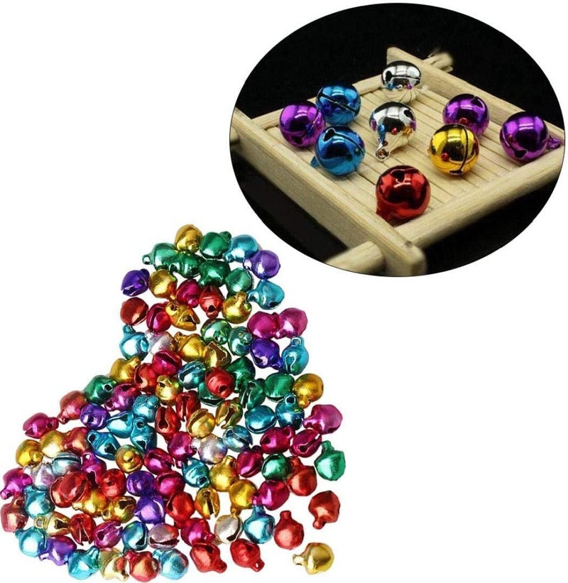 Dhruv Crafts Colorful Jingle Bells Mixed Ghungroo Christmas Bells Sleigh Bells Small Metal Bells for Christmas Festival Decoration Wreath Cat Collars DIY Ornament Jewelry Making 100 Pieces - Image 3