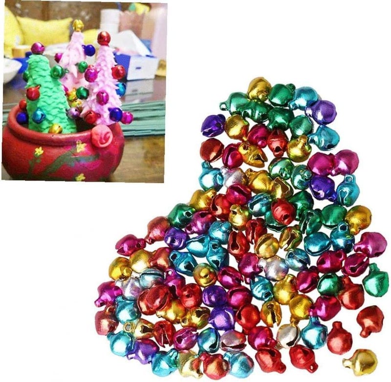 Dhruv Crafts Colorful Jingle Bells Mixed Ghungroo Christmas Bells Sleigh Bells Small Metal Bells for Christmas Festival Decoration Wreath Cat Collars DIY Ornament Jewelry Making 100 Pieces - Image 4