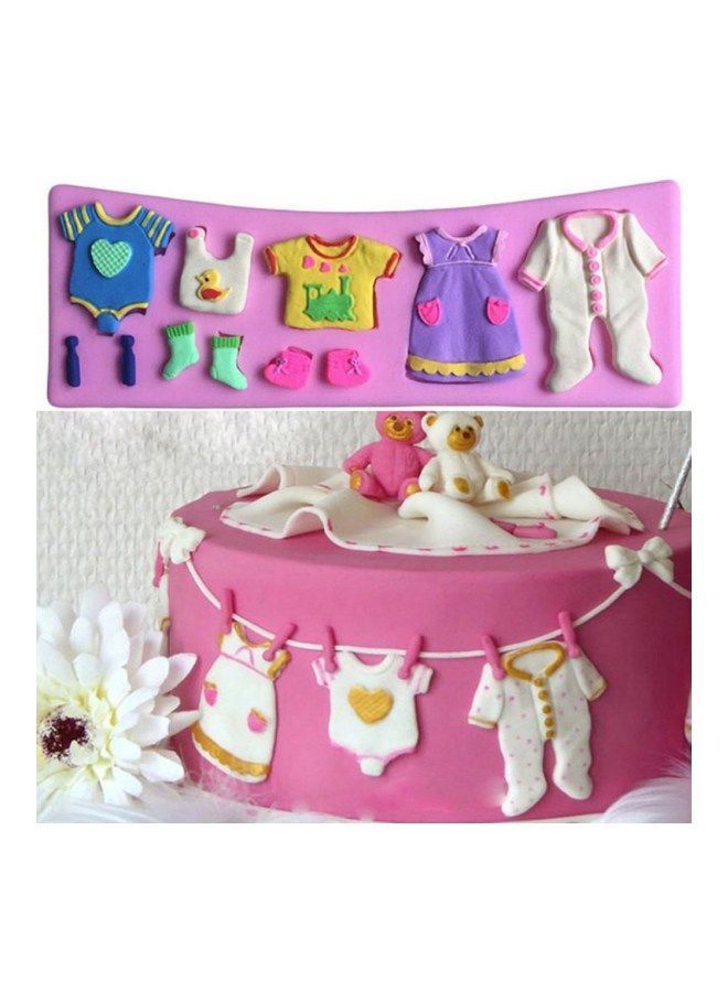 NIBEMINENT 3D Clothes Shaped Fondant Mould Pink 17x6x0.7centimeter - Image 3