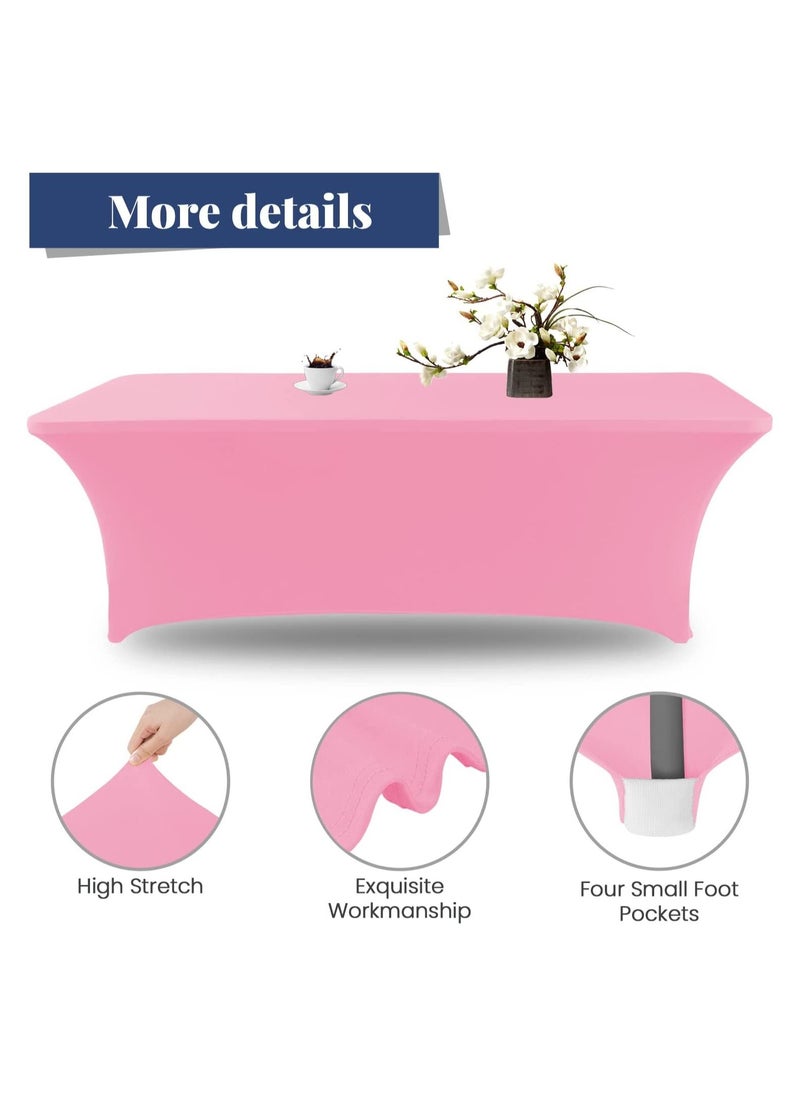 GOLDEN MILLION - Spandex Tablecloths for 6 ft Home Rectangular Table Fitted Stretch Table Cover Polyester Tablecover Table Toppers - Image 1