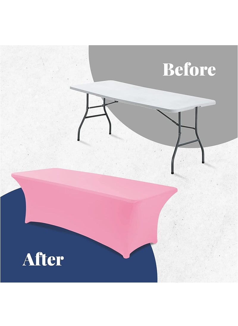 GOLDEN MILLION - Spandex Tablecloths for 6 ft Home Rectangular Table Fitted Stretch Table Cover Polyester Tablecover Table Toppers - Image 1