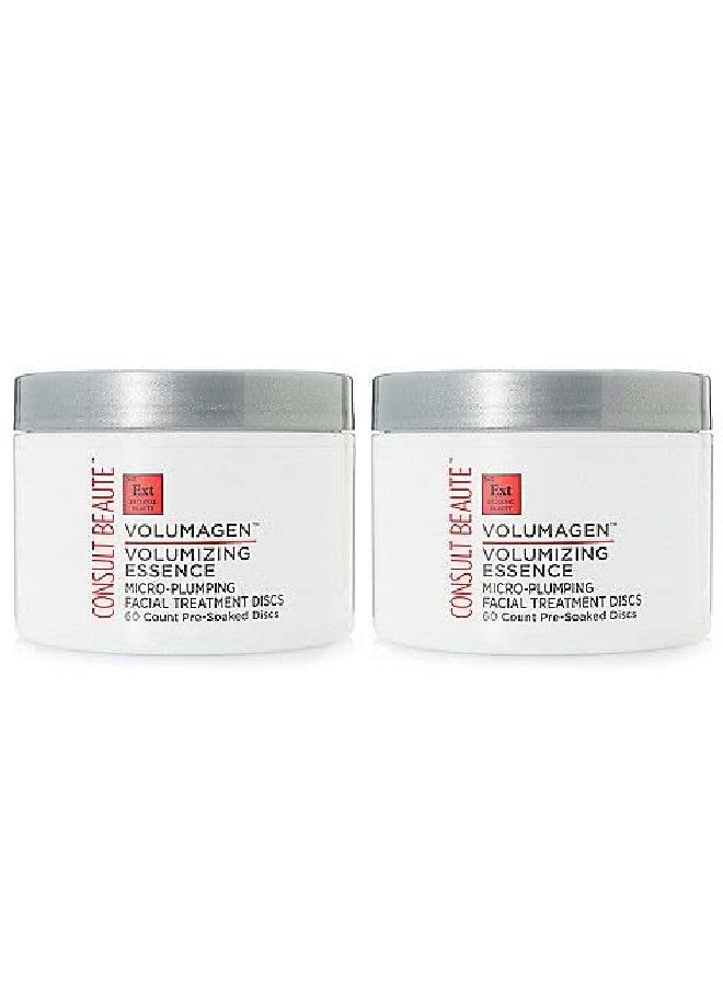 Consult Beaute Volumagen Volumizing Essence Micro Plumping Facial Treatment Discs Hyaluronic Acid Collagen Skin Hydrating Twin Pack 120 Count - Image 1