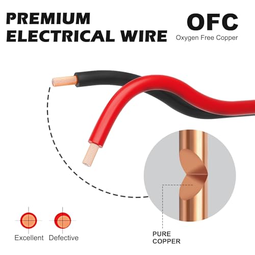 TYUMEN 100FT 22/2 Red Black Extension Cord, 22AWG OFC 12V/24V DC Wire for LED Strips Lamp Lighting, Hookup Wire - Image 5