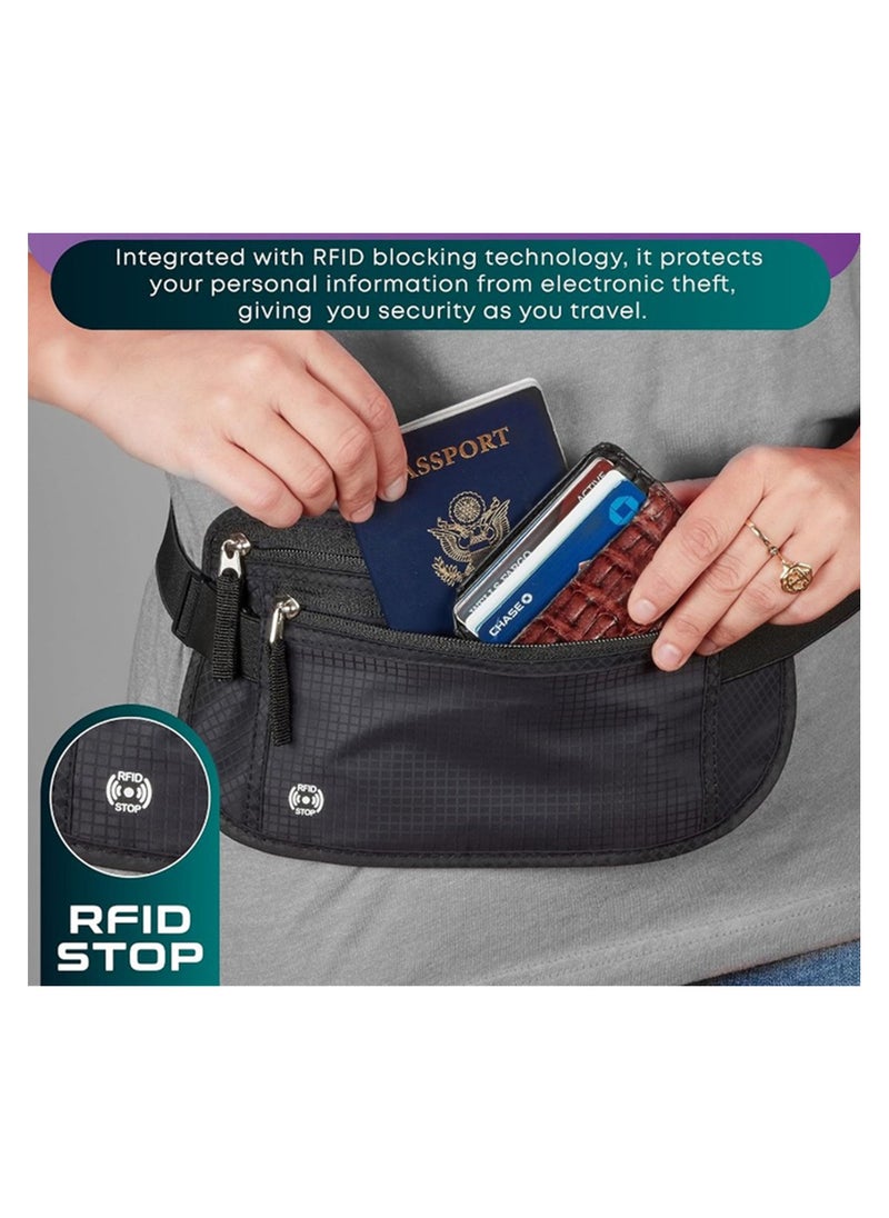 Generic - Money Belt, Passport Holder Secure Hidden Travel Wallet with RFID Blocking - Image 1