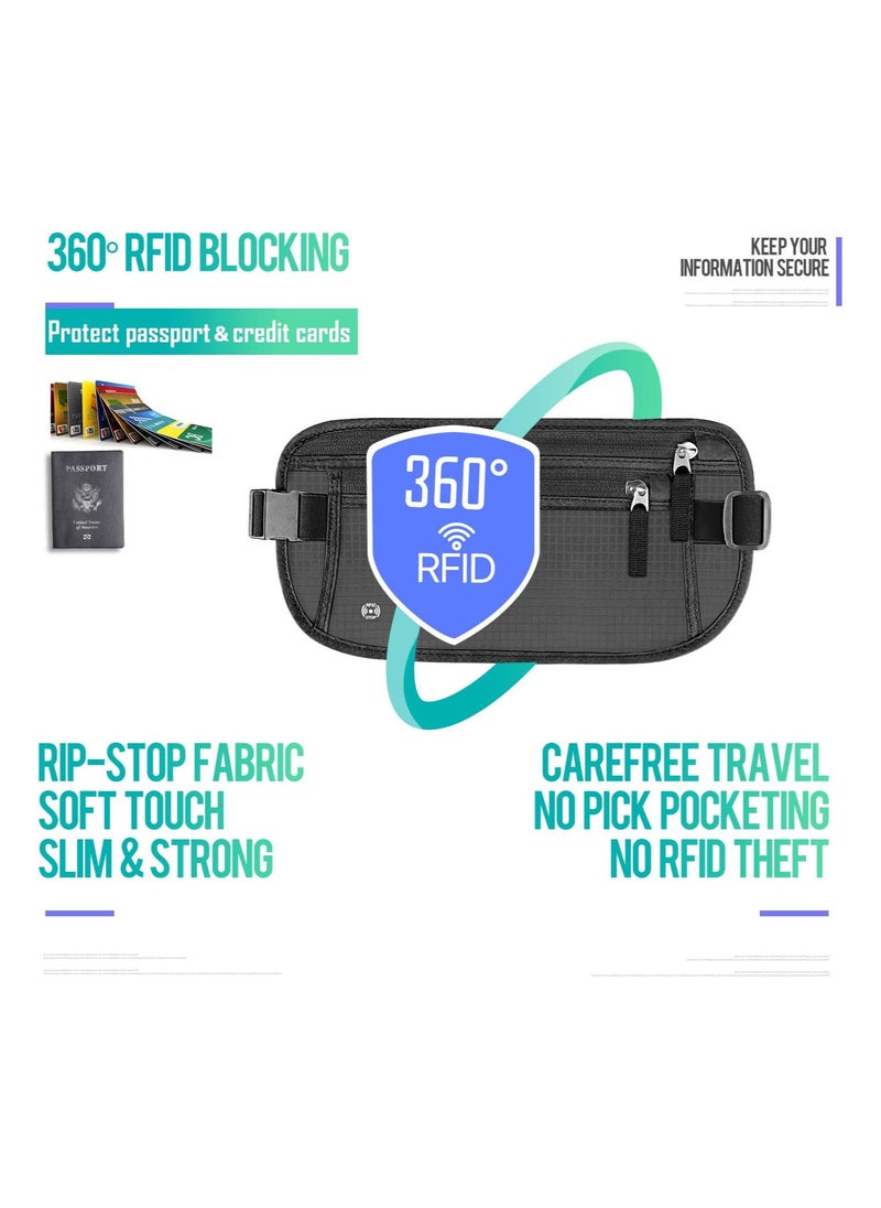 Generic - Money Belt, Passport Holder Secure Hidden Travel Wallet with RFID Blocking - Image 1