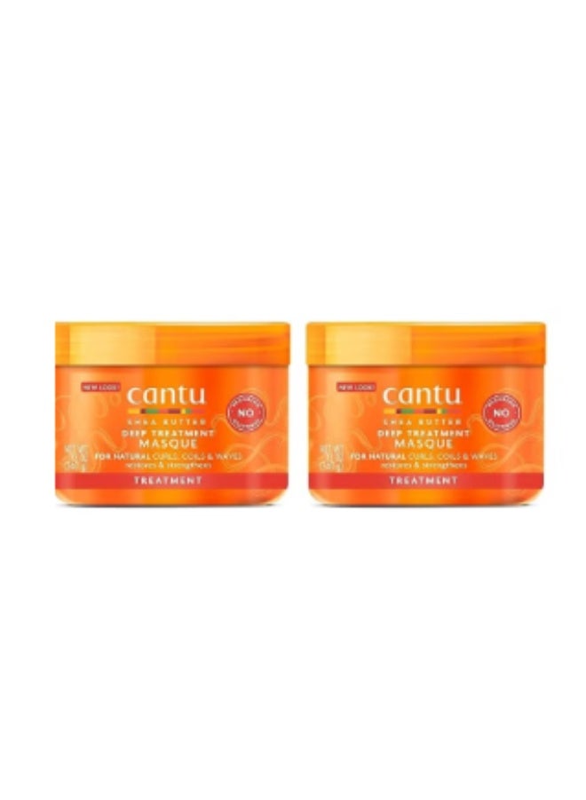 CANTO Cantu Deep Treatment Masque with Shea Butter for Natural Hair, 12 oz (Packaging May Vary) (Pack of 2)