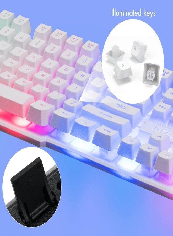 CHONCHOW Gaming LED Wired Keyboard and Mouse Combo with Emitting Character 4800DPI 2 Side Button USB Mouse Rainbow Backlit Mechanical Feeling Compatible with PC Raspberry Pi Mac Xbox one ps4 with Mousepad - Image 4