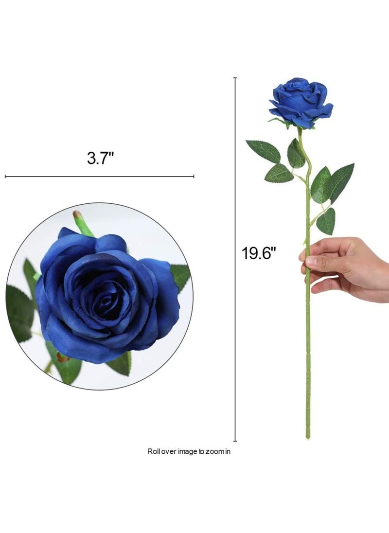 GGEROU - Artificial Rose Flower Red Silk Roses with Long Stem Flowers Bouquet Fake Bridal Wedding Bouquet for Wedding Party Home Floral Decor,Pack of 10 - Image 1