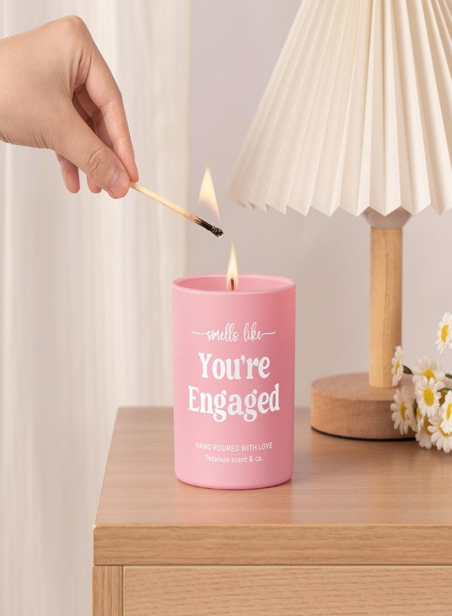 Petalsun Engagement Gifts for Couples, Women, Her- Lavender Vanilla Scented Candle(10oz)- Just Engaged Gifts for Her, Bride to Be, Fiance Gift for Women, Pink Jar with Wooden Lid - Image 3