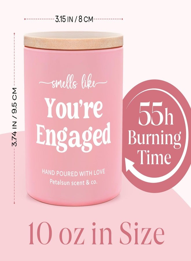 Petalsun Engagement Gifts for Couples, Women, Her- Lavender Vanilla Scented Candle(10oz)- Just Engaged Gifts for Her, Bride to Be, Fiance Gift for Women, Pink Jar with Wooden Lid - Image 5